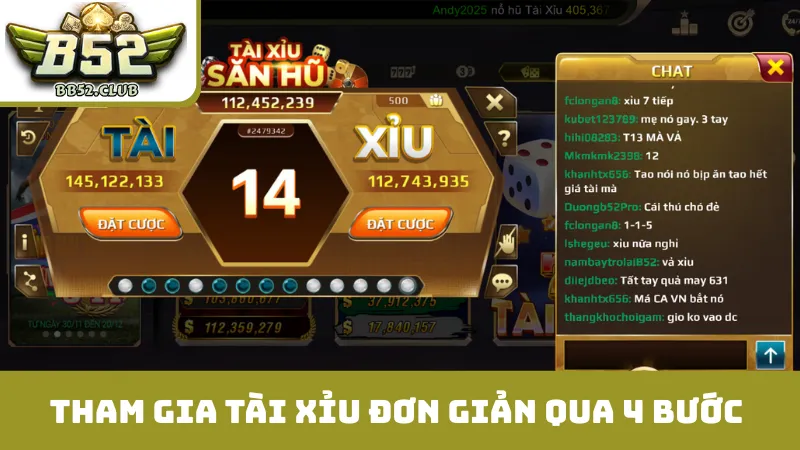 Tham gia Tài Xỉu đơn giản qua 4 bước thú vị 