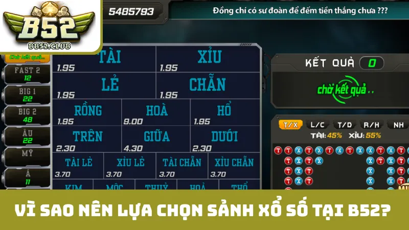 Vì sao nên lựa chọn sảnh xổ số tại B52? 
